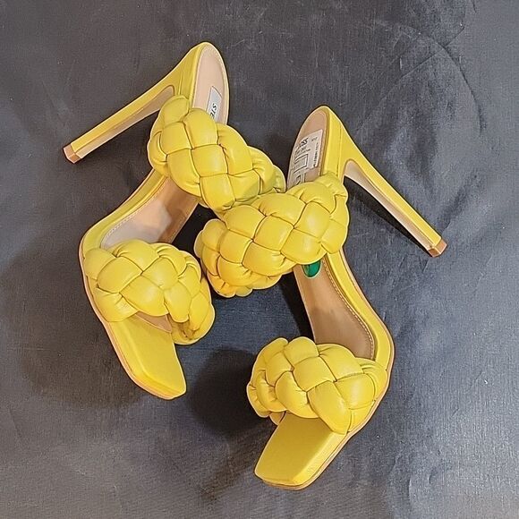 BRAND NEW STEVE MADDEN WOMEN"S CHUNKY BRAIDED STRAP DETAILS KENLEY HEELED SANDAL - Picture 11 of 15